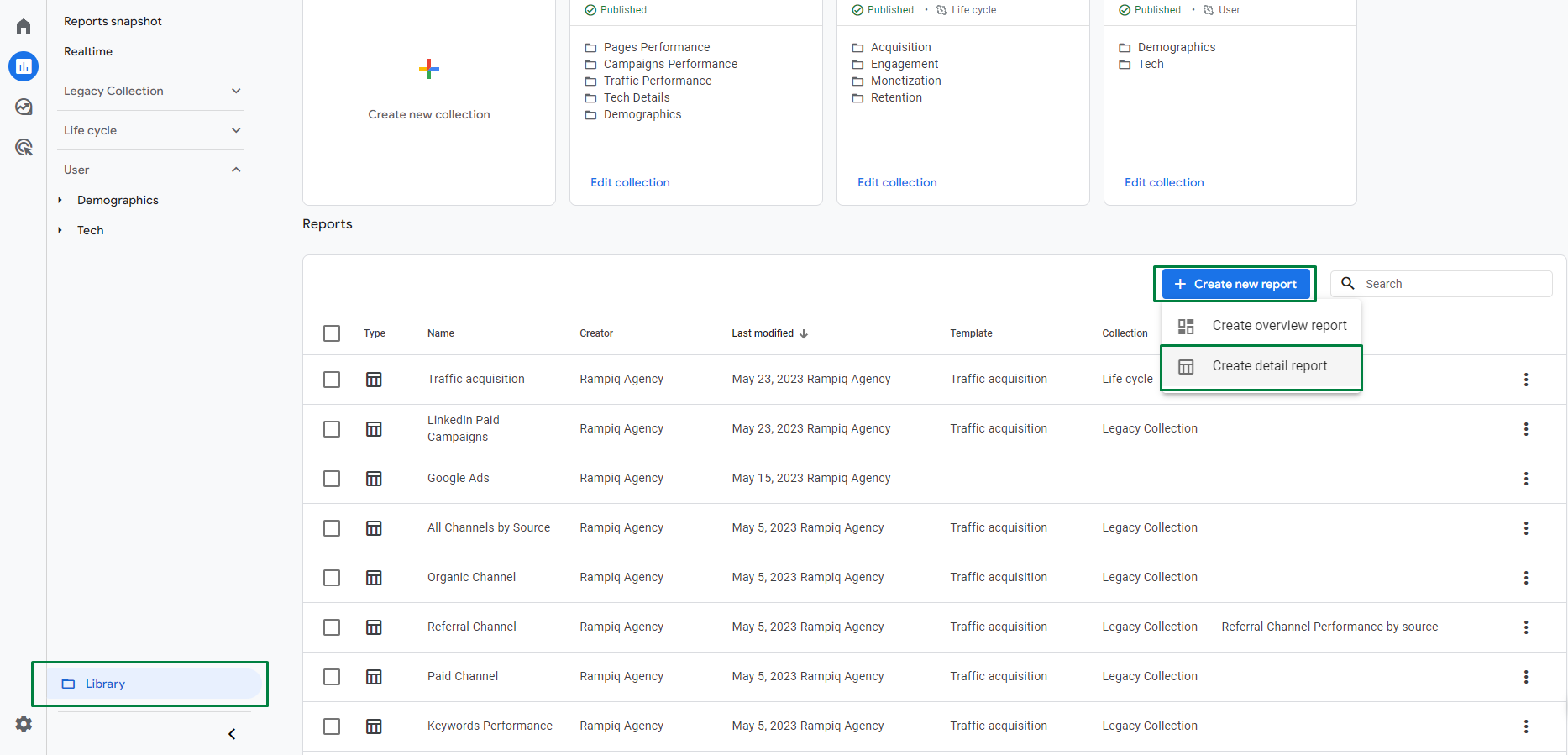 Create new report